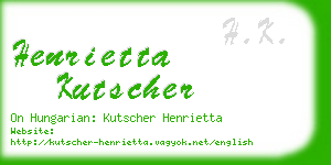henrietta kutscher business card